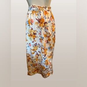 Abercrombie & Fitch Floral Midi Skirt - Yellow and Orange